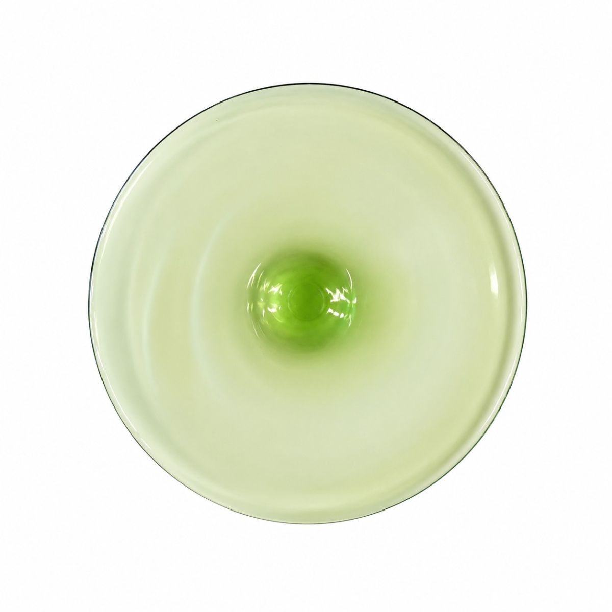 Light green handmade glass rondel 100mm